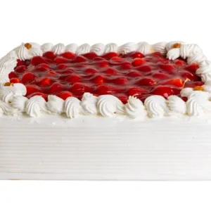 Torta Rectangular Vanilla con  Fresas (40 porciones )