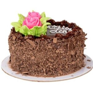 Torta de Chocolate con Rosas Naturales ( 12 pporciones)